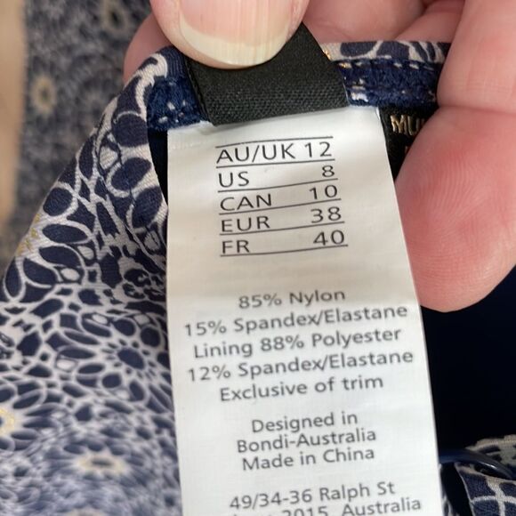 NIPTUCK SWIM AUSTRALIA ONE‎ PIECE SWIMSUIT IN NAVY BLUE PRINT - Picture 6 of 6